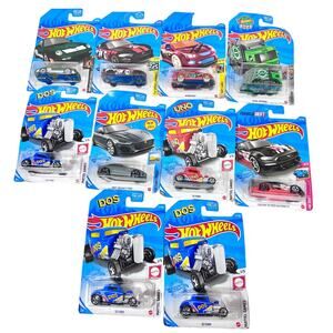 Hot Wheels Carded Lot Of 10 Hot Rod Various DOS UNO Years Toy Cars New (Z)